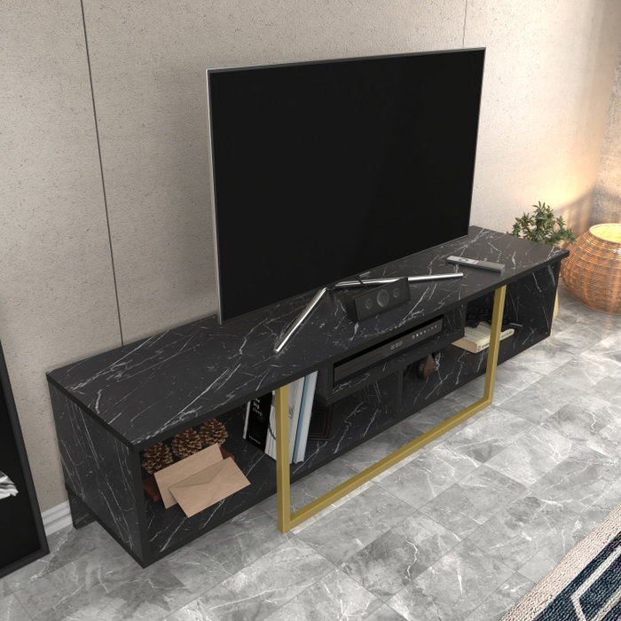 Hanah Home Asal 150 Soporte de TV Negro y Oro